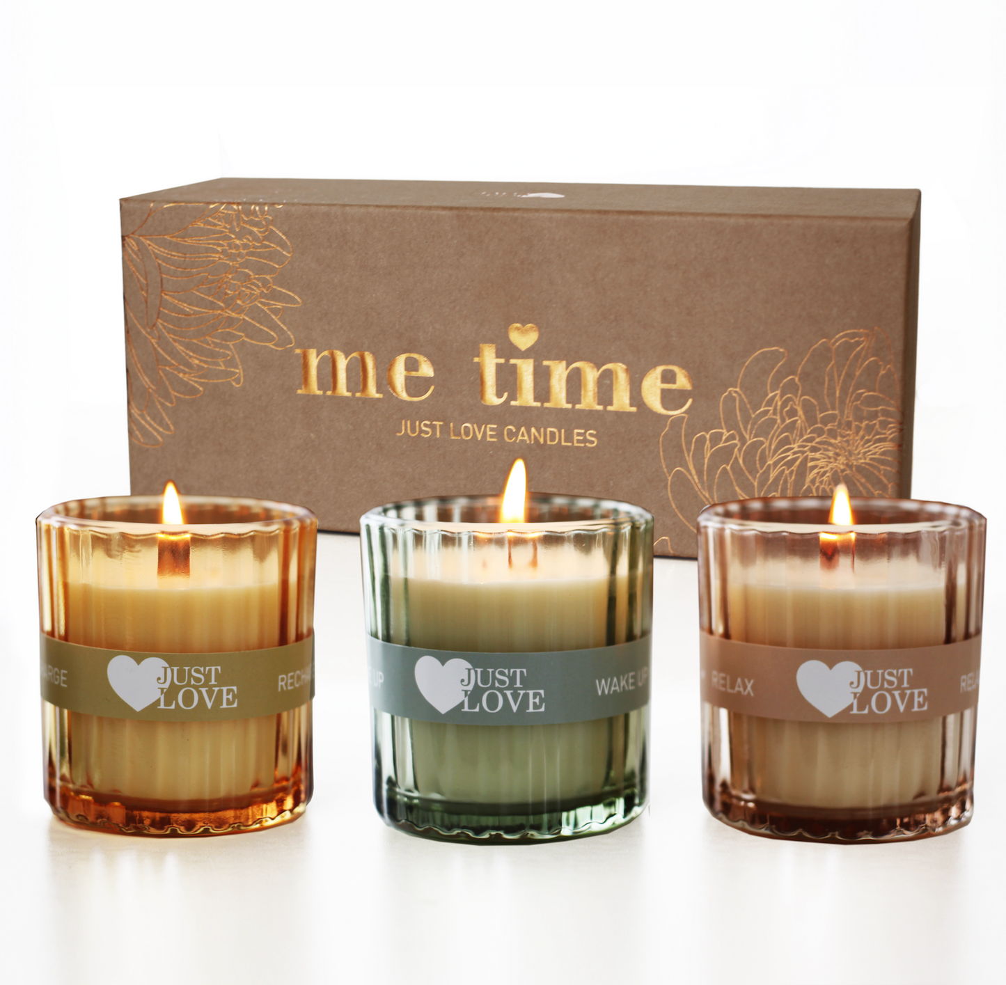 JUST LOVE „me time“ Duftkerzen Set für deine individuelle Stimmung, Duftkerze, Geschenke für Frauen, Valentinstaggeschenk, duftkerze im glas, beste Freundin Geschenk