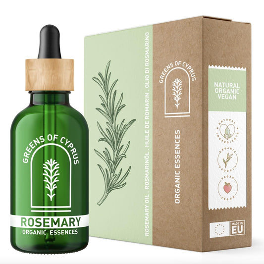 100% Bio Rosmarinöl 30ml - Haaröl gegen Haarausfall, hochkonzentriert, Anbau unter besten Bedingunge, Naturreines ätherisches Rosmarinöl, Rosmarinöl Haare, Rosemary oil for hair, GREENS OF CYPRUS®
